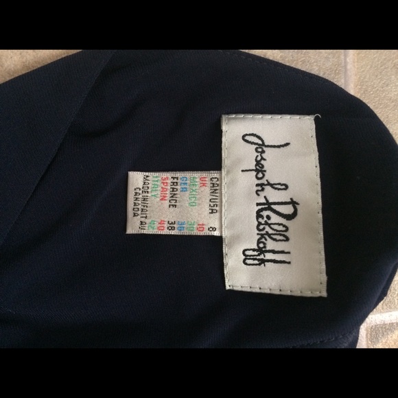 Joseph Ribkoff navy tee length dress with bow - Picture 6 of 8